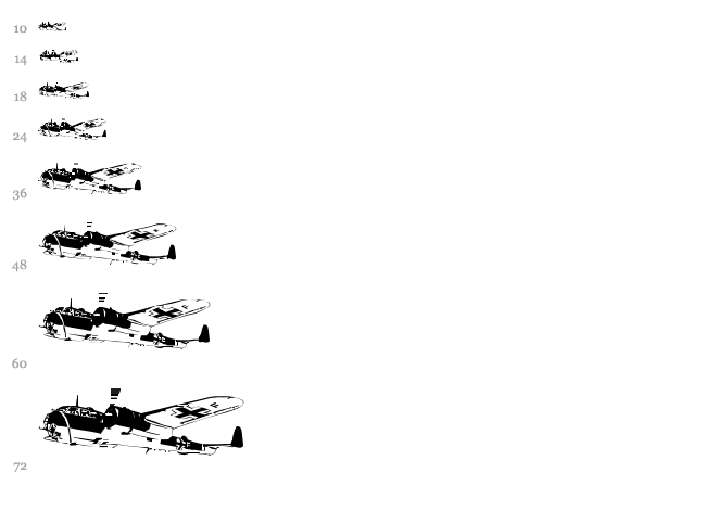 WW2 Aircraft font waterfall